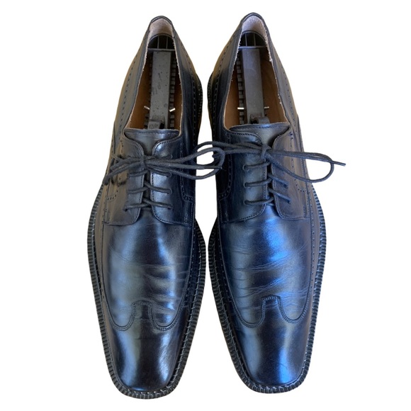 Mezlan Black Leather Derby Shoes - Picture 3 of 5